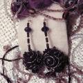 Purple luxury - Earrings - felting