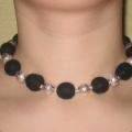 Black felt verinys - Necklaces - felting