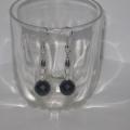Dark purple earrings - Earrings - beadwork