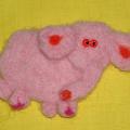 Pink elephant;) - Brooches - felting