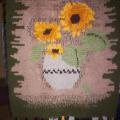 knotted rugs sunflowers - For interior - sewing