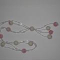 Pink-white neckless - Necklaces - felting