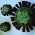Brooch and clips " Coffee and mint " - Kits - felting