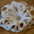 White - Flowers - felting