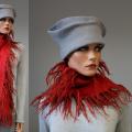 Veltas scarf " red & quot kutuku dancing; - Scarves & shawls - felting