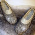 With snowflakes - Shoes & slippers - felting