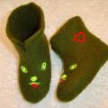greenish boots - Shoes & slippers - felting