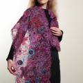 Openwork country Fuksija- Sold - Wraps & cloaks - felting