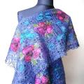 Openwork country " Electric Blue " - Wraps & cloaks - felting