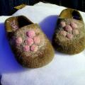 Marshmallows coffee - Shoes & slippers - felting