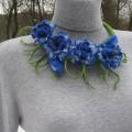 Blue blooms - Necklaces - felting