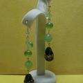 Green earrings - Earrings - beadwork