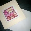 Embroidered card with envelope - Needlework - sewing