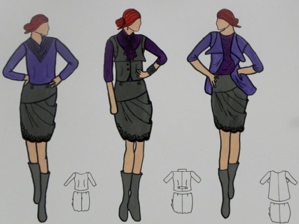 Purple, gray - Sketches