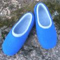 Blue slippers - Shoes & slippers - felting