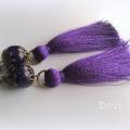 Cherry tassels - Earrings - beadwork