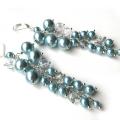 Sky-blue pearls earrings " clusters " - Earrings - beadwork