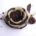 Brooch-flower.   Brown leaves.No.2 - Accessory - sewing