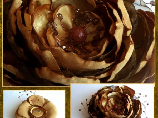 Brooch-flower. Fawn with solar AKMENĖLIAI 2