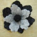 sage gray with black - Brooches - felting