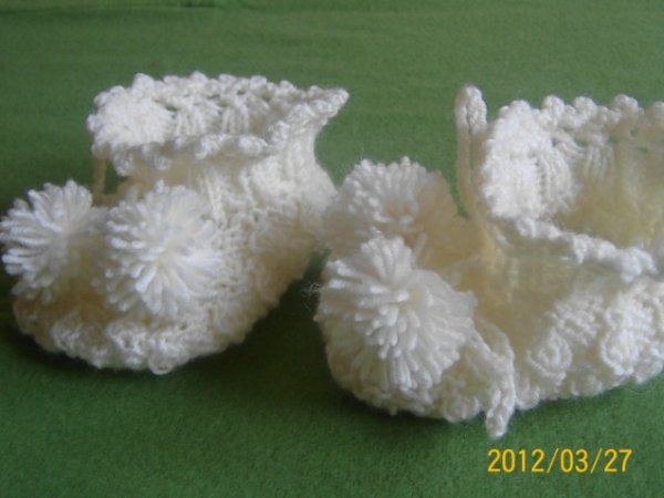 White christening booties 2