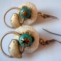 " Spring birds " - Earrings - beadwork