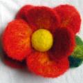 red flower - Flowers - felting