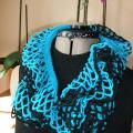 Black with turquoise color - Wraps & cloaks - needlework