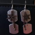 Silver auskariukai " snowflake " - Earrings - beadwork