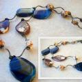 Necklace with agate-2 - Necklace - beadwork