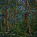 Spring pine forest - Oil painting - drawing
