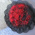 BLACK RED - Brooches - felting