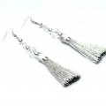 " Silver thread " - Earrings - beadwork