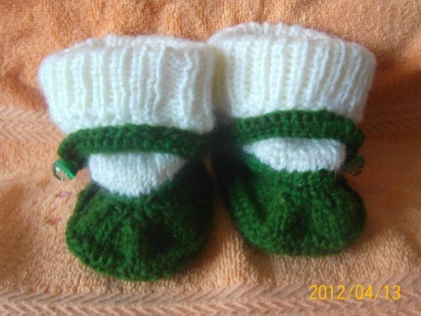 Green-white booties  - Socks