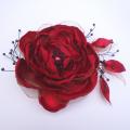Red-flower brooch - Accessory - sewing