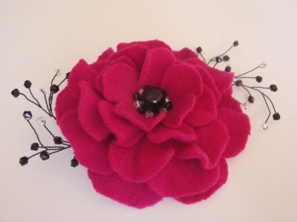 Raspberry-flower brooch - Accessory