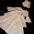 Knitted christening dress - Baptism clothes - knitwork
