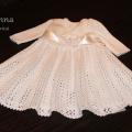 Knitted christening dress - Baptism clothes - knitwork