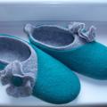 Turquoise - Shoes & slippers - felting