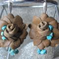 Turquoise - Earrings - beadwork