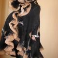 Black linen mantle - Wraps & cloaks - felting
