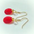 Red KRISTATIS earrings - Earrings - beadwork