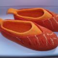 Orange :) - Shoes & slippers - felting