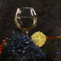 Still life with lemon and vinuogemis - Oil painting - drawing