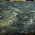 On the waves - Oil painting - drawing