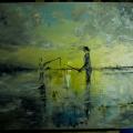zvejyba - Oil painting - drawing