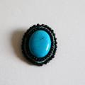 Sage " charm turquoise " - Brooches - beadwork