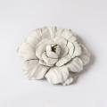 Brooch " White Rose " - Leather articles - making