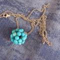 Teal Bubble - Neck pendants - beadwork