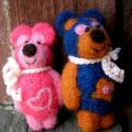 pink and blue - Dolls & toys - felting
